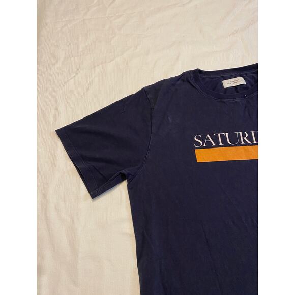 Saturdays New York City Graphic T-shirt Logo Navy Blue Mens Medium - Picture 7 of 15